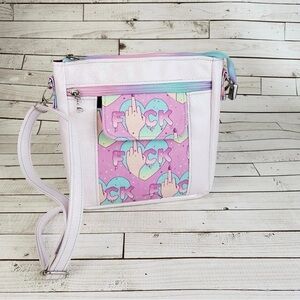 Iridescent flair crossbody purse